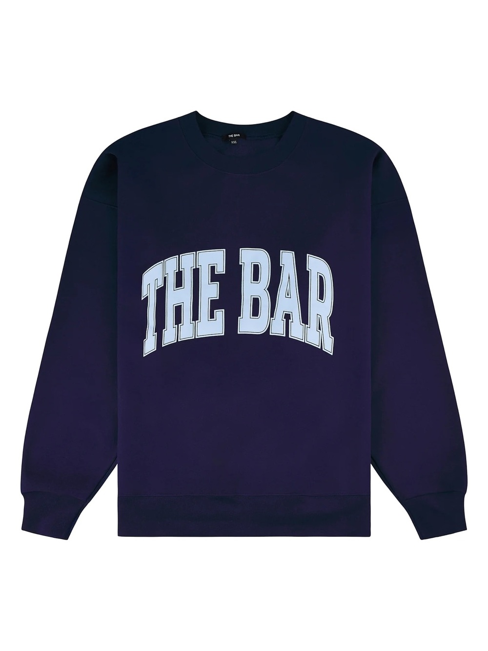 NWT THE BAR XXXL 3XL Oversized Crewneck Sweatshirt Navy Blue Baby Blue Sweater - Picture 6 of 12
